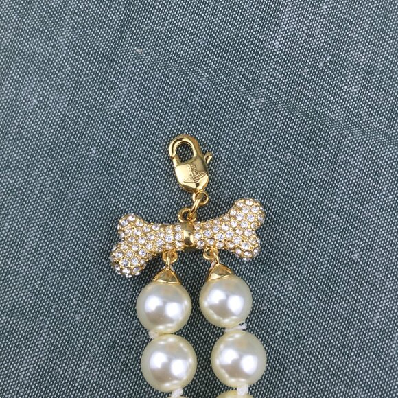 NEW Vivienne Westwood Double layer of Pearl with Bone Rhinestone necklace. - Picture 9 of 9
